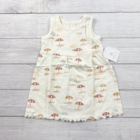 Little Co Other - Little Co Organic Cotton Dress Sleeveless Umbrella Print Summer NWT 12-18 Months